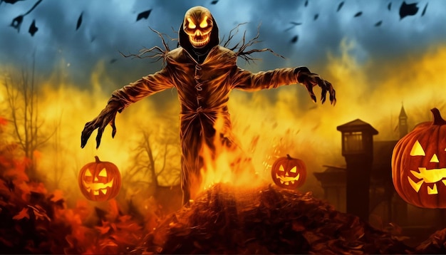Zucca di Halloween spaventosa di Jack O Lantern
