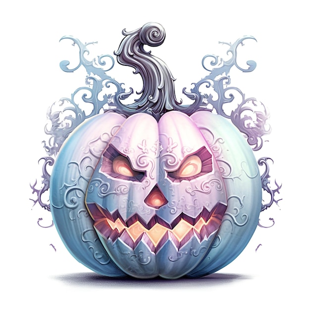Zucca di Halloween viola pastello dell'acquerello