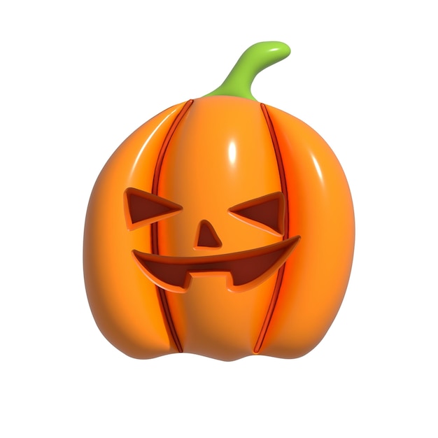 Zucca di Halloween Zucca arancione 3d realistica con emozione felice