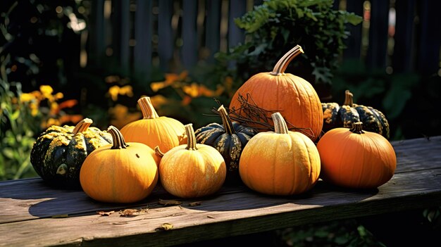 zucca su una superficie in un antico cortile