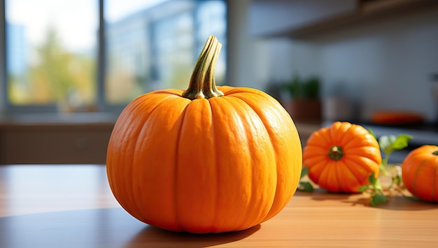 zucca sul tavolo all'interno della stanza