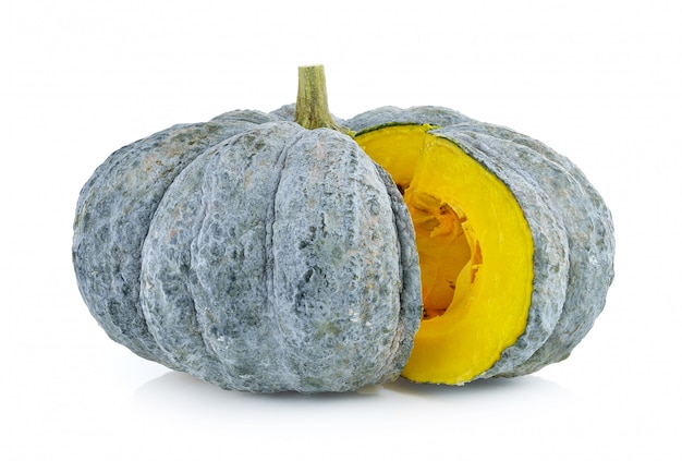 Zucca verde sul bianco