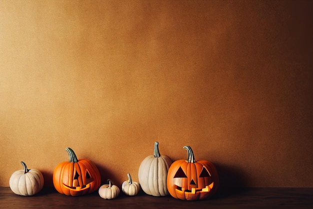 Zucche arancioni su sfondo rosso muro un sacco di zucche per Halloween