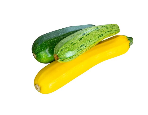 Zucchine o zucchine su bianco