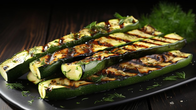 Zucchine verdi alla griglia isolate su fondo bianco