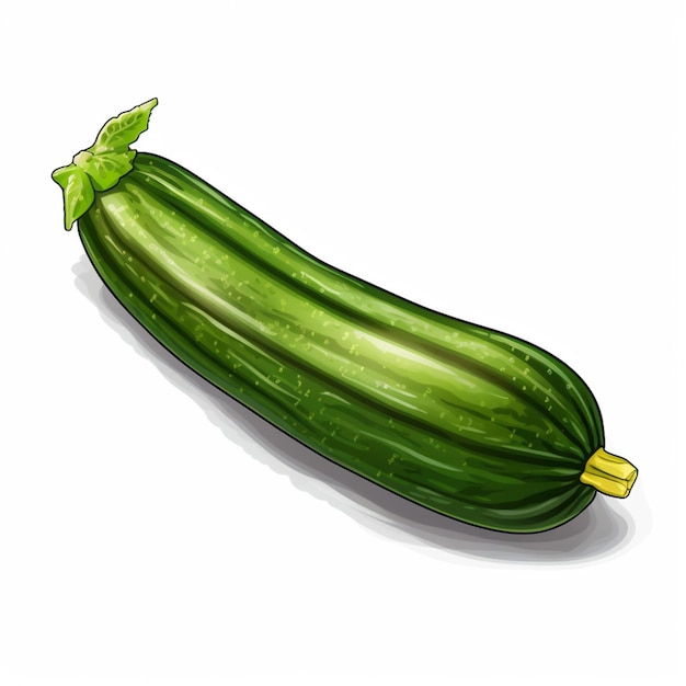 Zucchini 2d cartone animato su sfondo bianco