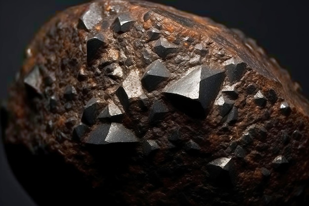 Zunyite pietra minerale fossile fossile cristallino geologico sfondo scuro ravvicinamento