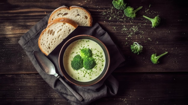 Zuppa di crema di broccoli Illustrazione AI GenerativexA