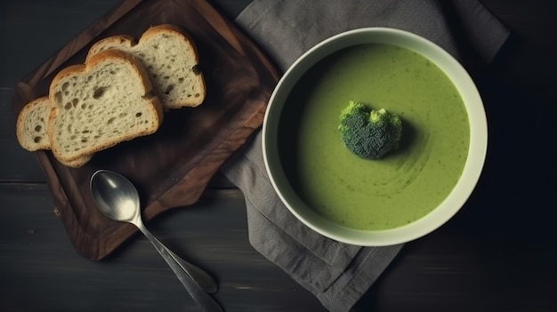 Zuppa di crema di broccoli Illustrazione AI GenerativexA
