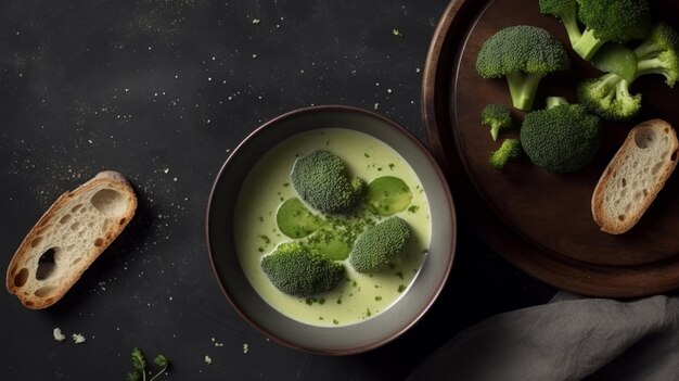 Zuppa di crema di broccoli Illustrazione AI GenerativexA