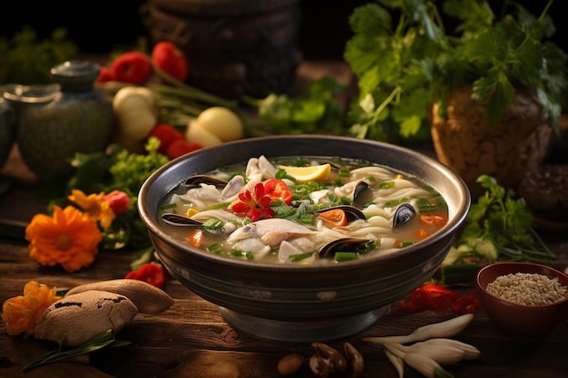 Zuppa di frutti di mare Pho