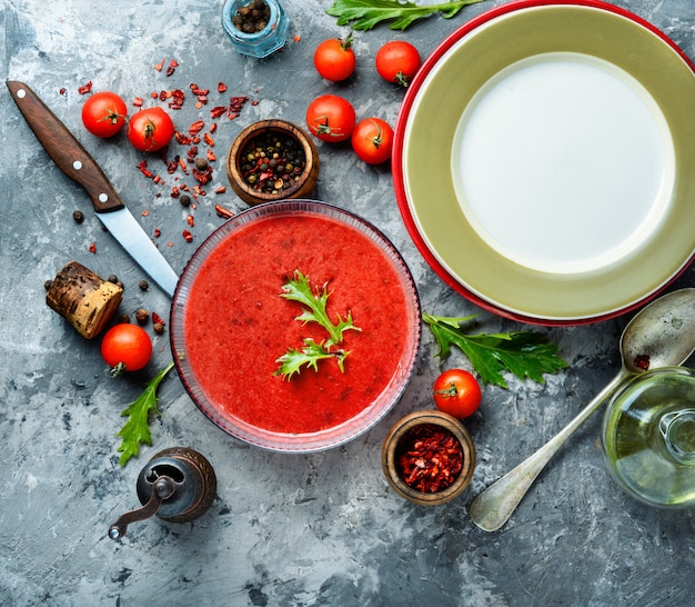 Zuppa di gazpacho al pomodoro