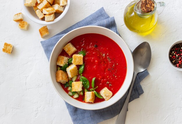 Zuppa di gazpacho spagnolo.