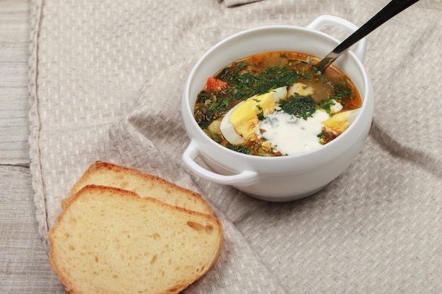 Zuppa di ortica fresca e dietetica