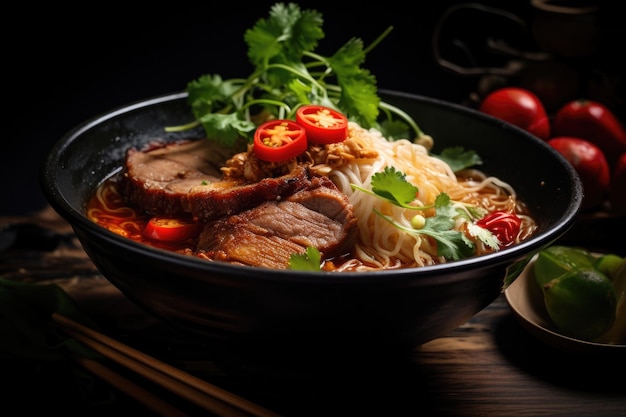 Zuppa di Pho Bo con carne e tagliatelle