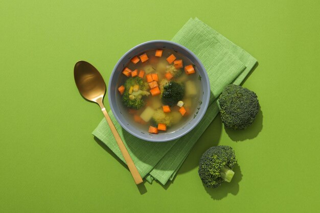 Zuppa di verdure, alimentazione sana e stile di vita sano fatto in casa