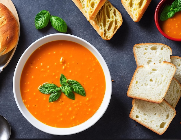 zuppa di verdure con pane