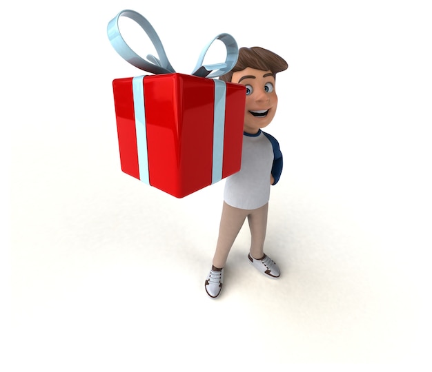 3D cartoon character Funny teenager