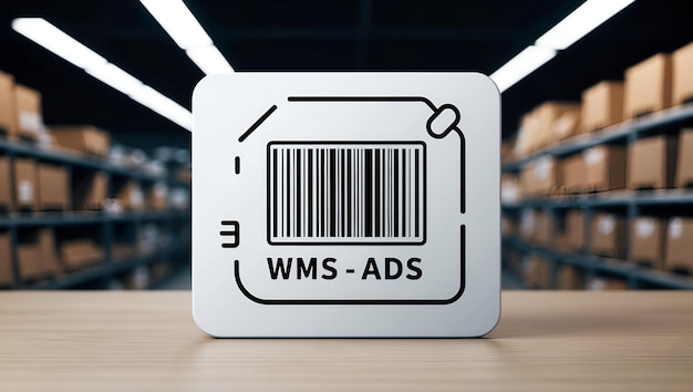 3d flat icon for wms interface and barcode with copy space modern design for wms ads inventory co