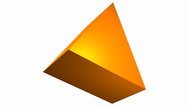 3D geometric golden triangle shape on a white background Mathematical concepts Education 3d rendering and 3d shapes