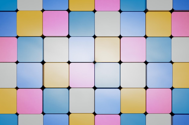 3d illustration. 3d render. background of colorful glossy cubes