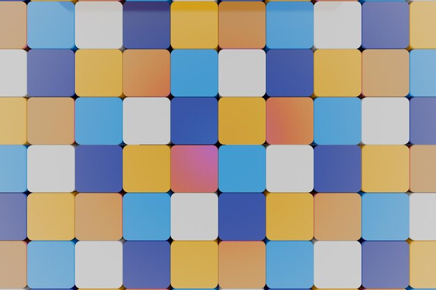 3d illustration. 3d render. background of colorful matte cubes