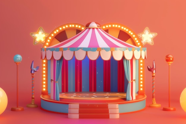 3d illustration of circus tent