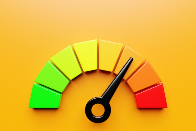 3d illustration of speed measuring speed icon colorful speedometer icon speedometer pointer
