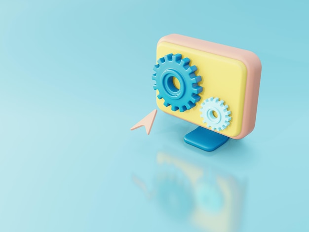 3d illustration set up branding and marketing strategy good for illustration or marketing