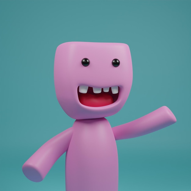 3d joyful abstract character