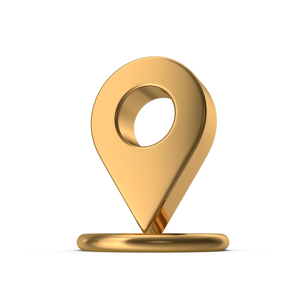 3D Map Pointer Location Map Icon Gold Texture Golden location pin or navigation Web location