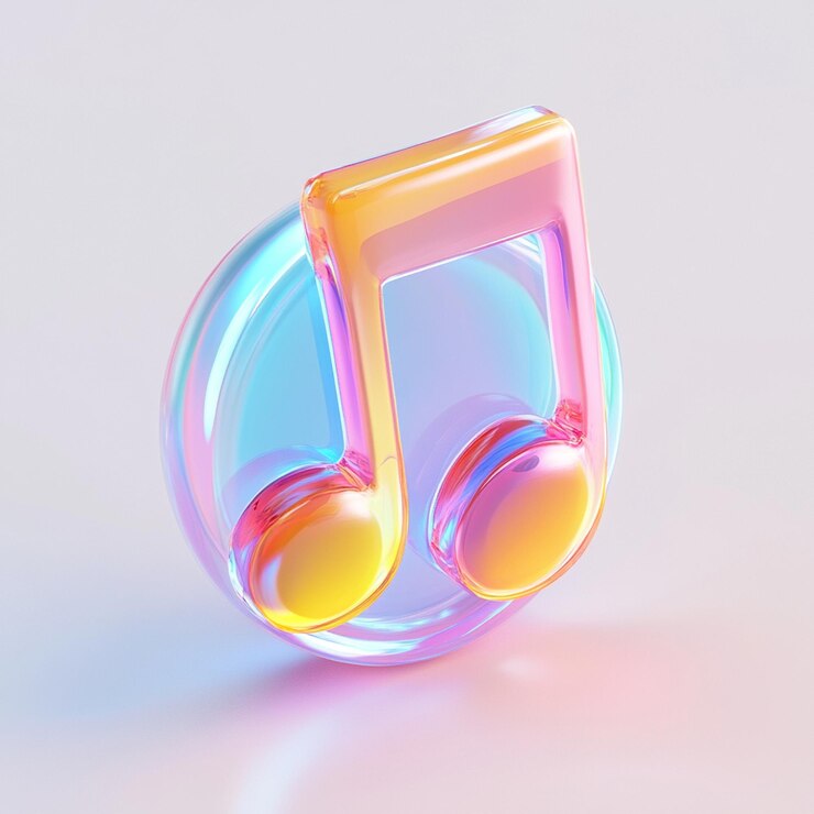 3D Music Icon Audio and Entertainment Illustration Logo