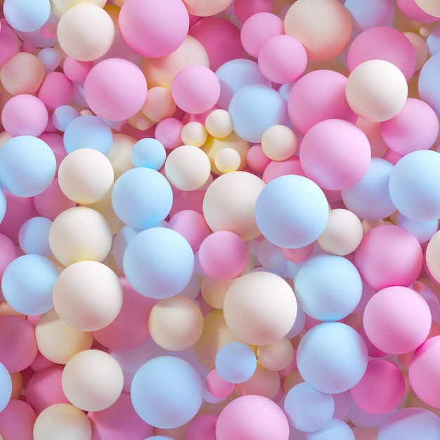 3d render abstract circle background combination of harmonious circles in pastel tones