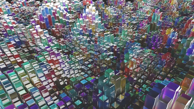 3d render abstract different shapes and colors