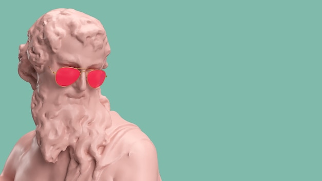 3d render bust of a man with a beard