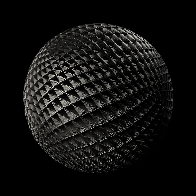 3d render metall background. Displacement surface. Random patterns extruded from the sphere shape.