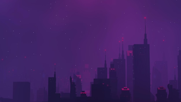 3d render of cyber punk night city landscape concept light glowing on dark scene night life technology network for 5g beyond generation and futuristic of scifi capital city and building scene