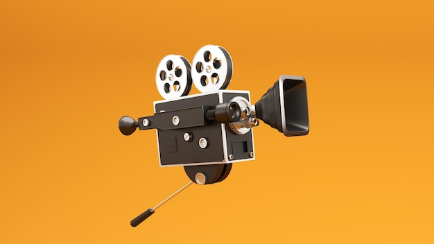 3d render of film industry elements camera tickets popcorn cinema chair for advertising cinema