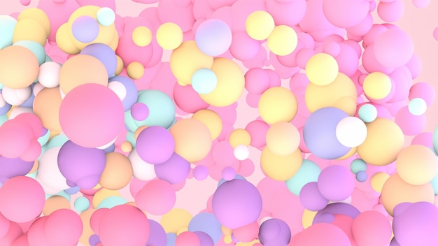 3d rendered abstract colorful balls