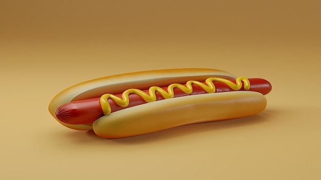 3d rendered Advertisement for food with hotdog plain background