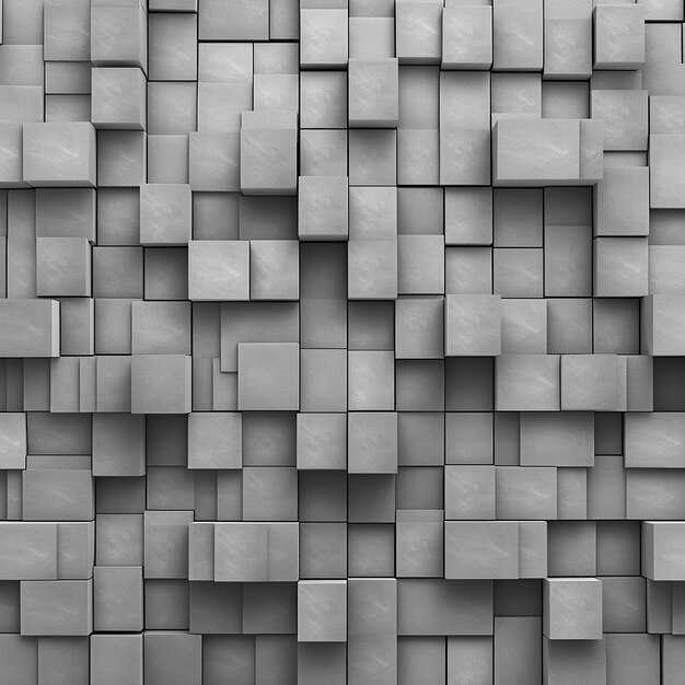 3d rendered top view of grey brick wall pattern