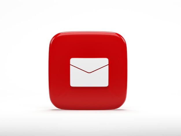 3d rendering 3d illustration email envelope icon isolated on white background simple message email