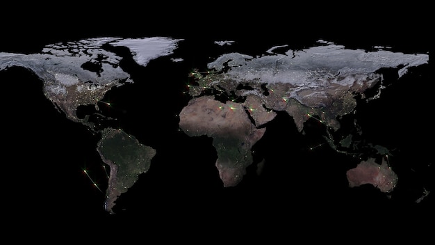 3d rendering abstract of world network internet and global connection concept