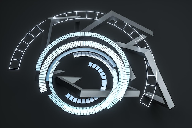 3d rendering dark creative polygon elements