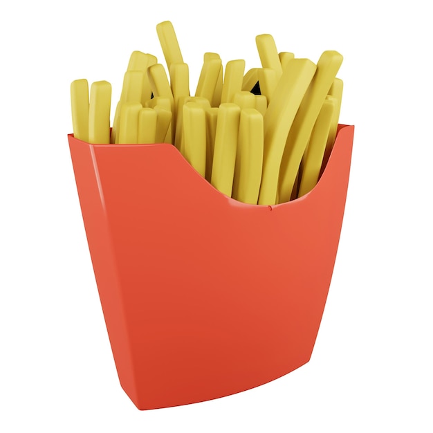 3d rendering french fries on white background