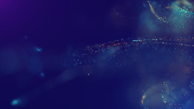 3d rendering of a multicolored vibrant abstract cloud of particles in space