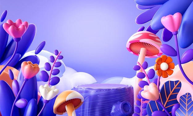 3d rendering of cartoon forest