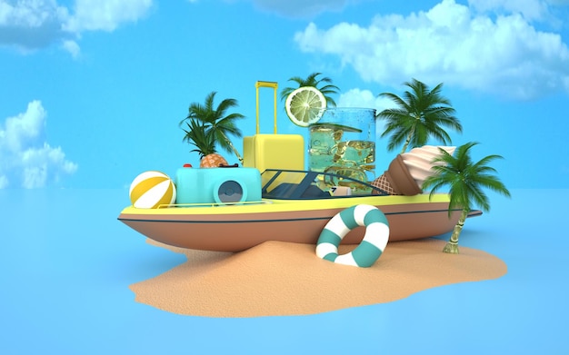 3d rendering of summer background