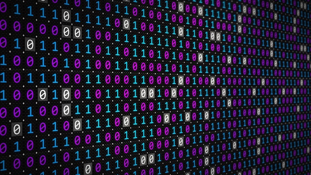 3d rendering of the background based on binary code technology
