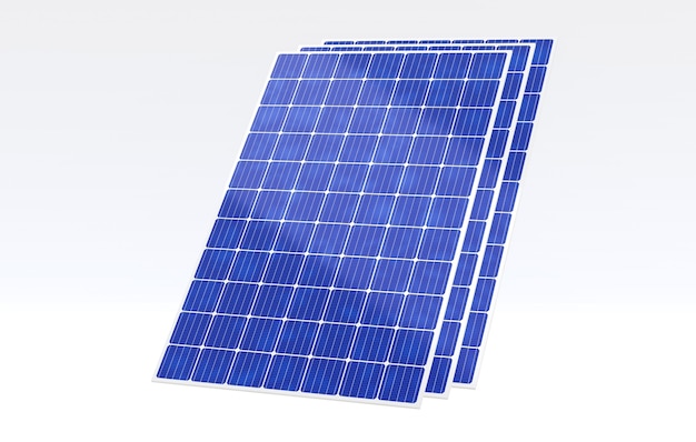 3D rendering stack of Solar Panel isolated on white background